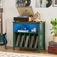 thumbnail image 4 of 30in Large Record Player Stand with Charging Station & LED, Record Storage Cabinet Holds up to 230 Albums, Mid Century Turntable Stand for Bedroom, Green, 4 of 7