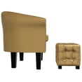 thumbnail image 2 of vidaXL Tub Chair with Footstool Gold Faux Leather, 2 of 4