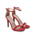 thumbnail image 4 of DREAM PAIRS KARRIE Zapatos de Tacón Estileto con Correa al Tobillo en Ante Rojo para Mujer, 4 of 8