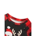 thumbnail image 4 of Family Matching Christmas Pajamas Set, Santa Elk Letter Print Long Sleeve Tops and Plaid Pants Sleepwear Set, 4 of 7