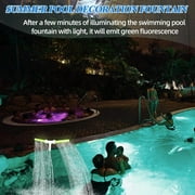 Pool Fountain, Luminous Double Spray Spa and Swimming Pool Waterfall Fountain for Above Ground/Inground Pools, Adjustable Nozzle Outdoor Garden Sprinkler Fountain Cooler