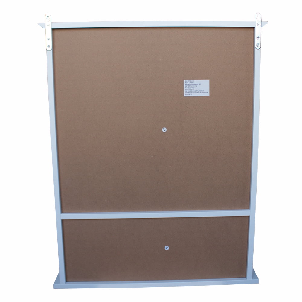 Lowestbest Single Door Bathroom Cabinet, Wall Cabinet with 3 Compartment Storage, White
