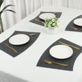 thumbnail image 7 of REGALWOVEN 6 Pack Place Mats Faux Leather Placemats for Kitchen Dining Table Decor Black Gold 20*12in, 7 of 7
