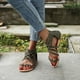 thumbnail image 5 of Sandalias planas con cremallera cruzada de verano, sandalias tejidas con correa para mujer Wmkox8yii  shjk5150, 5 of 6