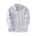 thumbnail image 3 of WUANDIXFA Boys Dress Shirt for Formal Casual Long Sleeve Solid School Shirts Button Down Shirts Dress Shirt for Boys,Grey,3-4 Years, 3 of 5
