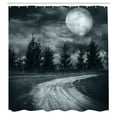 thumbnail image 3 of Ambesonne Horror House Shower Curtain, Moonrise Scenery, 69"Wx84"L, Grey, 3 of 5