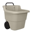 thumbnail image 2 of Suncast LC1250D 15 Gallon Poly Multipurpose Rolling Lawn and Garden Cart, Taupe, 2 of 8