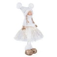 thumbnail image 2 of STP GOODS Snow Girl Handmade Collectible Doll 15” (38 cm) Christmas Figurine Holiday Décor Xmas Standing Decoration Xmas Figure Doll Decoration, White and Gold, 2 of 5