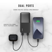 Pocket Juice Slim Pro 20,000mAh, Portable Power Bank and Charger with Dual USB Ports, Black
