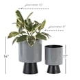 thumbnail image 3 of DecMode 14", 11" Gray Metal Modern Planter, 1 - Piece, 3 of 9