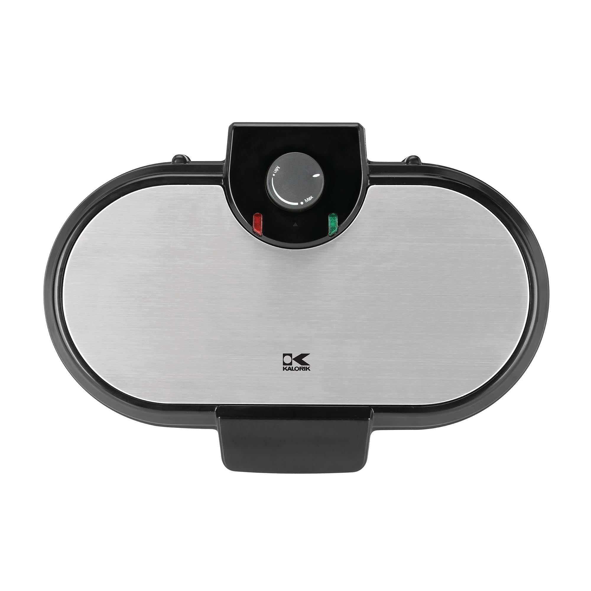 kalorik black and stainless steel double belgian waffle maker