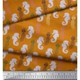 thumbnail image 2 of Soimoi Poly Georgette Fabric Jellyfish & Seahorse Ocean Decor Fabric Printed Yard 42 Inch Wide, 2 of 3