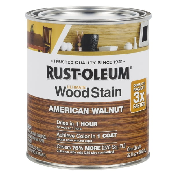 RustOleum American Walnut Ultimate Wood Stain, Quart