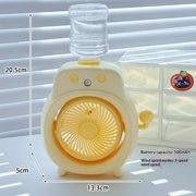 Cute Mini Desktop Misting Fan with Novelty Water Dispenser Design – USB Rechargeable Portable Air Cooler & Humidifier for Office, Dorm & Home Decor