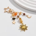 thumbnail image 5 of Handmade Irregular Stone Keychain Star Sun Pendant Bag Charm Colorful Beads Keyring Stylish Key Decoration, 5 of 9