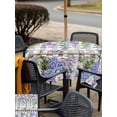 thumbnail image 4 of Outdoor Tablecloth with Umbrella Hole and Zipper, Spring Purple Flowers Square Table Cloth 54x54 Inch Waterproof Tablecloth, Farmhouse Leaves Fences Gray Plaid Picnic Table Cover for Patio Camping, 4 of 7