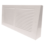 14in x 8in Imperial White Steel Triangular Baseboard 2in Projection Grill - Overall 15 1/4in x 9 1/2in