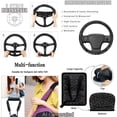 thumbnail image 5 of HUISEFOR Black Leopard Print Car Seat Covers Full Set for Women Men, 15 Pcs Fashion Steering Wheel Cover Belt Cover Car Trash Can Air Vent Storage Bag Car Coasters Keychain, 5 of 7