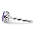 thumbnail image 3 of Sterling Silver Rhodium-plated Polished Amethyst Oval Ring, 3 of 6