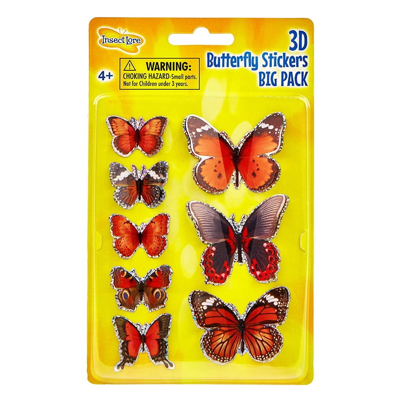 3D Butterfly Stickers BIG PACK | Bundle of 5 - Walmart.com