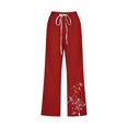 thumbnail image 4 of XuJwPNcy Capri Pants for Women Summer Casual Drawstring Waisted Straight Leg Trousers Printed Cropped Pants with Pockets, 4 of 4