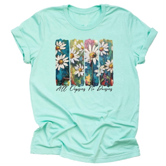 Women's All Oopsies No Daisies T Shirt Cute Flower Graphic Loose Tees Crew Neck Short Sleeve Casual Tops ( XX-Large, Mint)