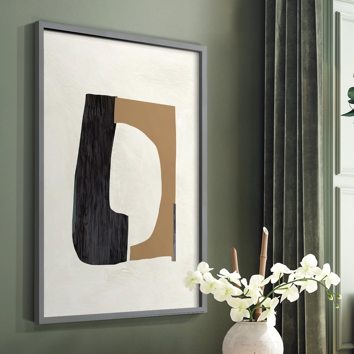 Cardboard Cutouts II Framed Print in Gray Solid Wood Framed Print No Nail Hanging