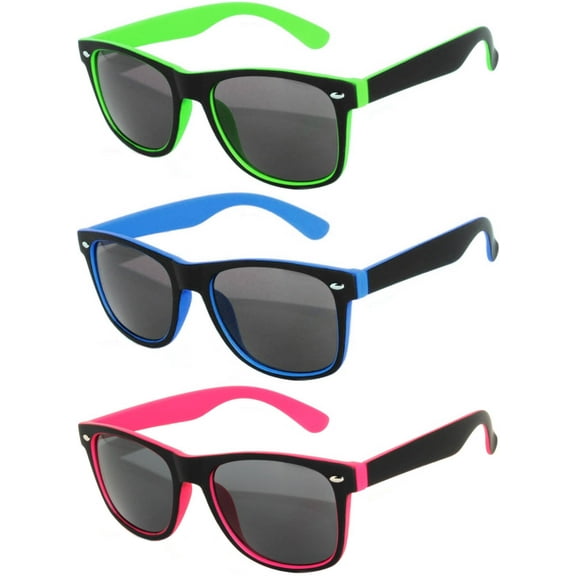 OWL Two Tone Sunglasses for Women Men UV400 Protection Square Sun Glasses (3 Pack)