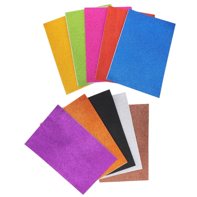 DEEPCRAFF 10Pcs Glitter Origami Paper in Assorted Colors for School Art and Party Crafts