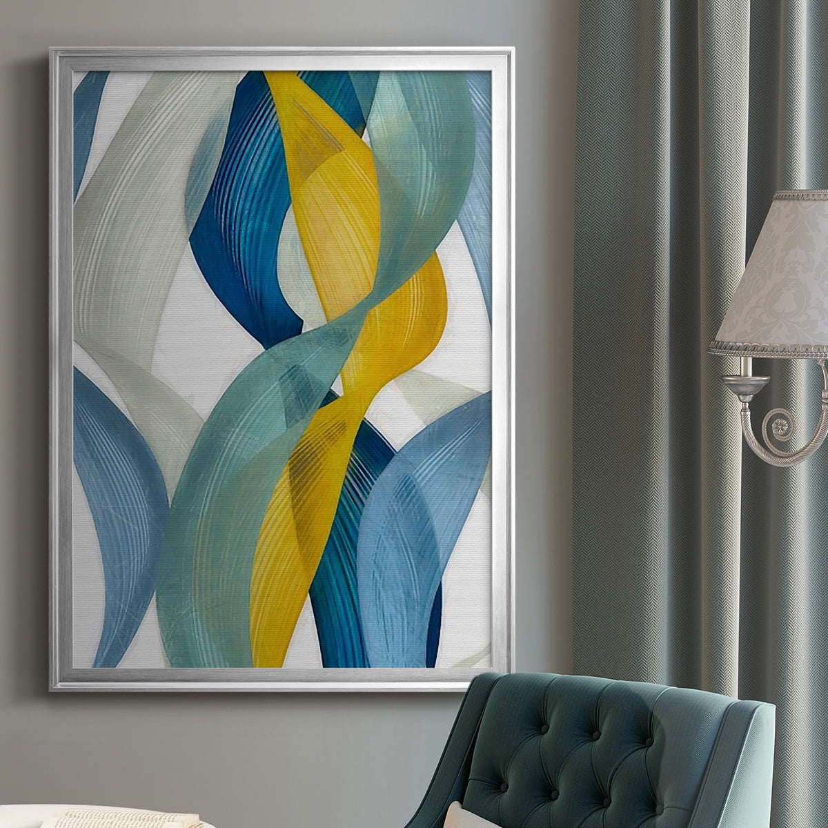 Horizontal Bands II Premium Framed Print, in Gold, Black, or Silver - Ready to Hang
