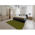 thumbnail image 5 of Ahgly Company Machine Washable Indoor Square Transitional Dark Yellow Green Area Rugs, 5' Square, 5 of 7