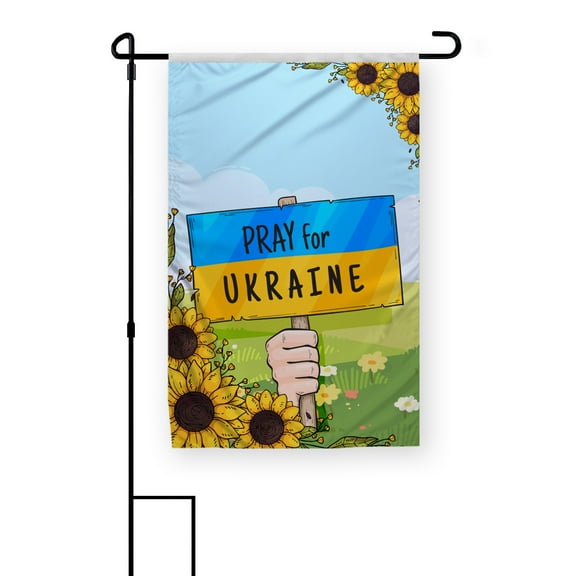 PromoPatriot 12x18in Born in Ukraine Sunflower Garden Flag – 200D Nylon, Double-Sided, No Pole