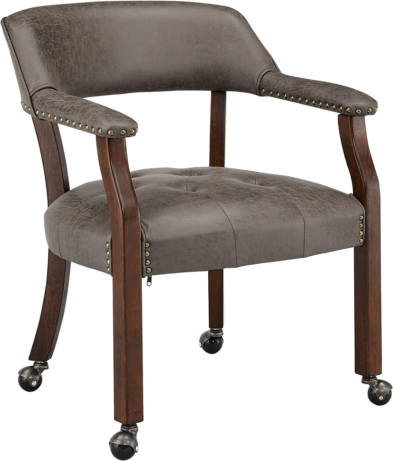 Dining Chair with Casters, Captain's Chairs with Rollers Sets