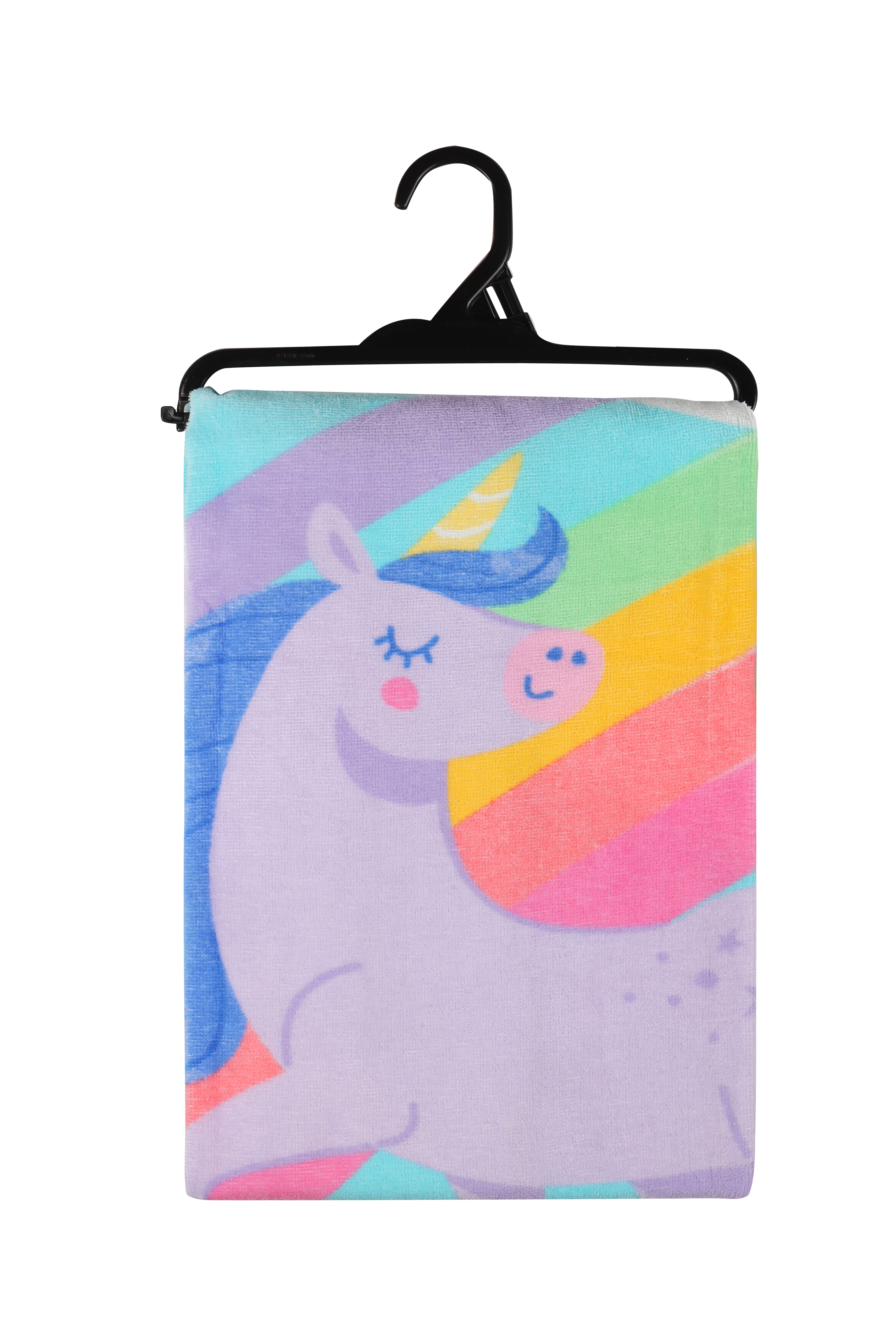 Mainstays Cotton Blend Multi-color Unicorn & Rainbow Beach Towel, 28" x 60"