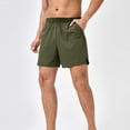thumbnail image 2 of Elastic Waist Sports Short for Men Lightweight Breathable Casual Running Hiking Shorts with Multi Pocket ,Green-a,M, 2 of 6