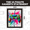 thumbnail image 6 of Cocosmile Game Controller Poster - Gaming Print - Joystick Art - Controller Art - Video Game Art - Colorful Gaming Room or Kid's Room Wall Decor - 24x32 UNFRAMED Wall Art, 6 of 6