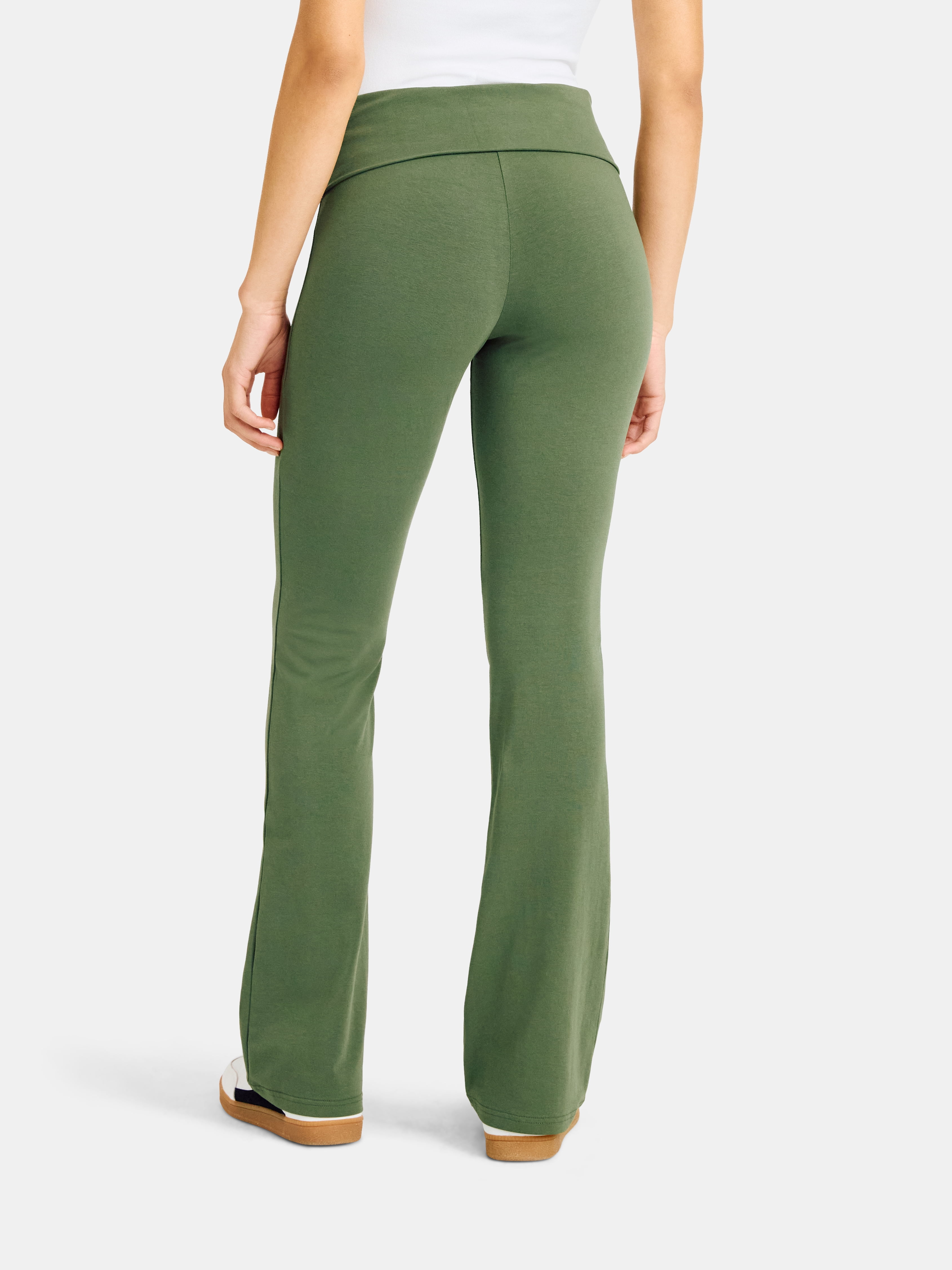 No Boundaries Flare Pants with Foldover Waistband, 32'' Inseam, Women's and Women's Plus XS-XXL