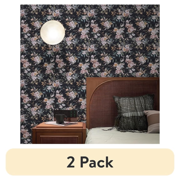 (2 pack) Abyssaly Flower Peel and Stick Wallpaper Colorful Floral Adhesive Removable Wallpaper Peel and Stick for Home Bedroom Cabinets Thicken 17.5-in x 118-in