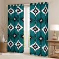 thumbnail image 2 of Erosebridal Hippie Aztec Blackout Curtains Set of 2 (52x84 Each), Teal White Black Window Curtains, 2 of 6