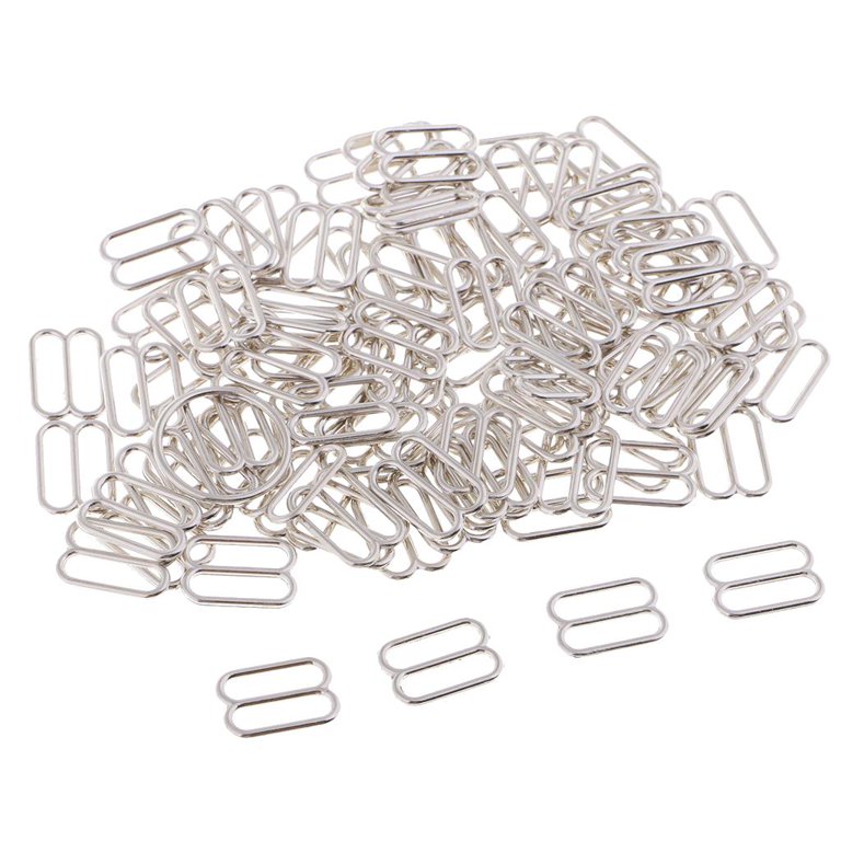 100 Adjustable Sewing Bra Sliders Rings Buckles 6/8/12mm , , 12mm