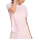 thumbnail image 1 of Camisa deportiva para mujer, cuello redondo, manga corta, tiras reflectantes de secado rápido, camisa de entrenamiento para correr, rosa claro 10, 1 of 6