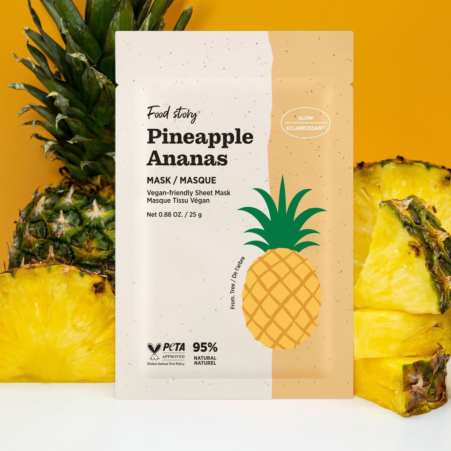 Food Story Pineapple Mask, Volume : Net 0.88 OZ. / 25 g