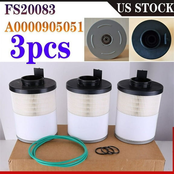 3 Pcs Fuel Water Separator Filter for Freightliner Cascadia FS20083 A0000905051