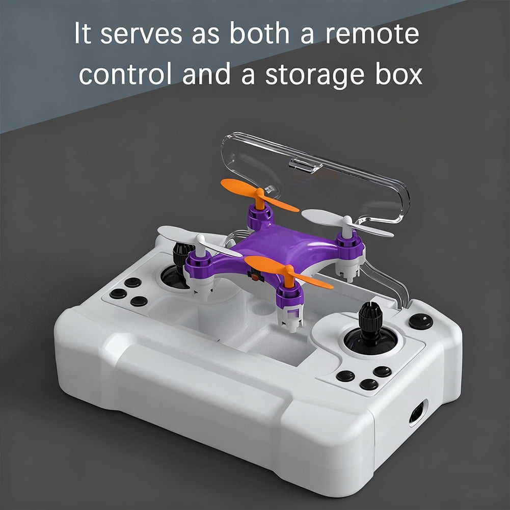 Mini Drone Toy RC Airplane, Stunt Flying Machine with LED Propeller Protection Altitude Hold Quadcopter for Birthday Holiday (Purple)