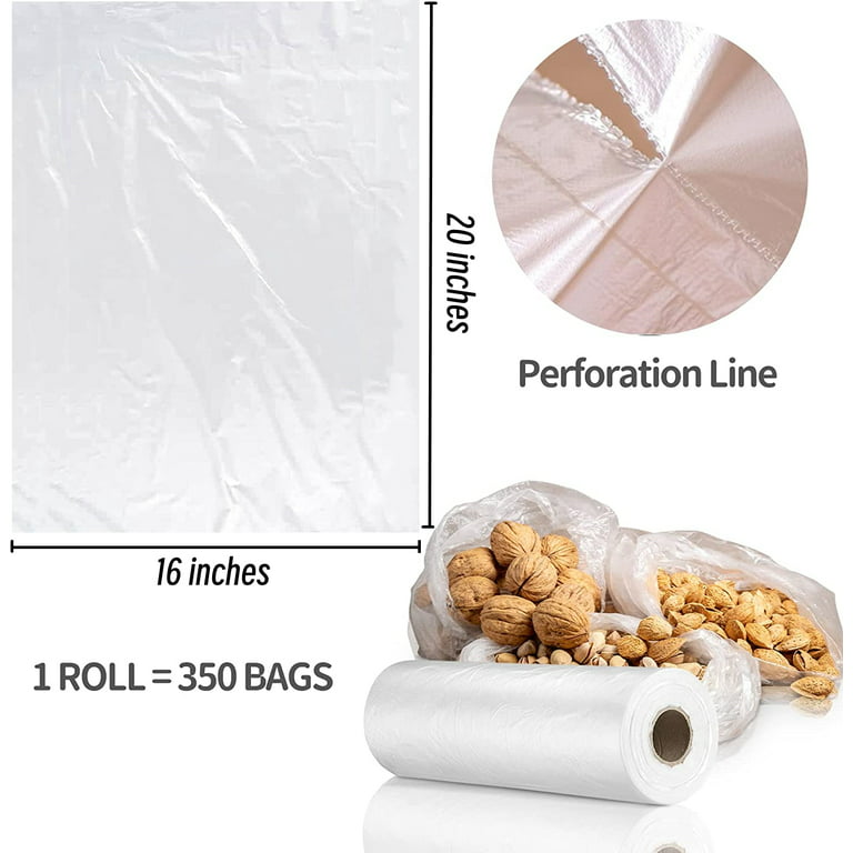 KINJOEK 2 Rolls 10 x 14 Inches Disposable Plastic Food Bags, Plastic  Produce Bags, Plastic Bags Roll Food Storage Clear Bags, Polyethylene, 500