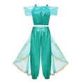 thumbnail image 3 of Disney Jasmine-Vestido de princesa aladdín, lámpara mágica, disfraz de fiesta de cumpleaños para niñas, Top + pantalón + diadema, ropa de carnaval, 3 of 4