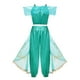thumbnail image 3 of Disney Jasmine-Vestido de princesa aladdín, lámpara mágica, disfraz de fiesta de cumpleaños para niñas, Top + pantalón + diadema, ropa de carnaval, 3 of 4