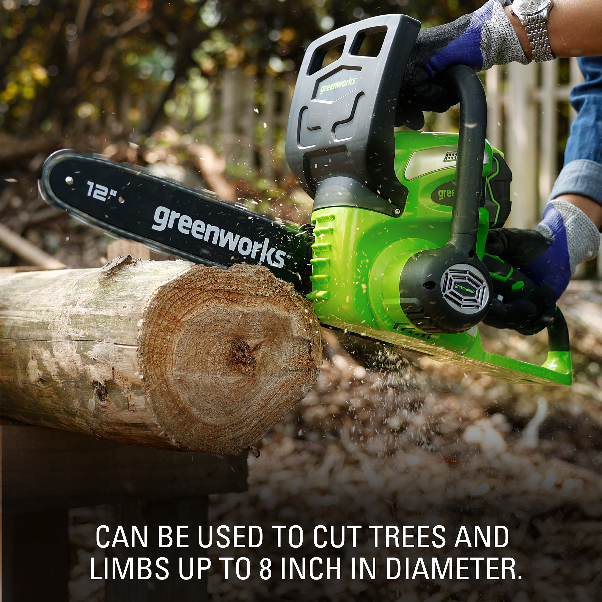 GreenWorks 20292 40V 12" Cordless Chainsaw, Battery and Charger Sold Separately - image 8 of 14