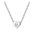 thumbnail image 1 of Collar de plata de ley 925 Silvora♥ con colgante de corazón inicial letra M para mujer con caja de regalo, 1 of 8