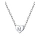 thumbnail image 1 of Collar de plata de ley 925 Silvora♥ con colgante de corazón inicial letra M para mujer con caja de regalo, 1 of 8